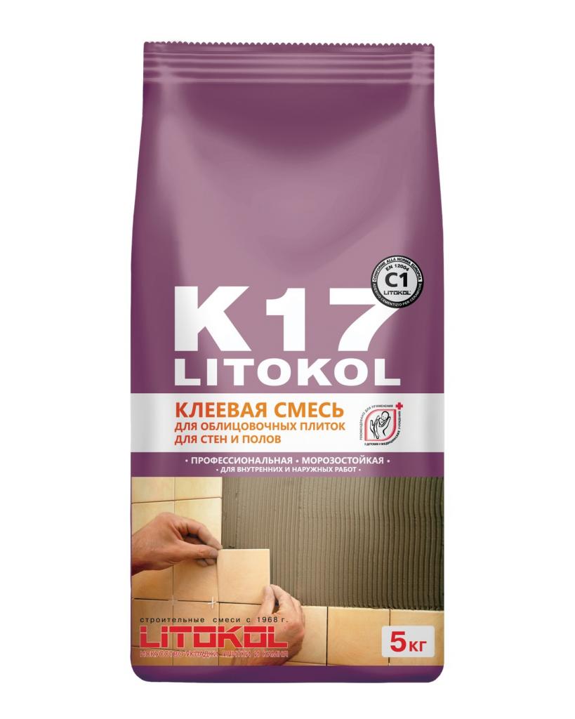 Клей для плитки Litokol LITOKOL K17 (мешок 5 кг) 498830003