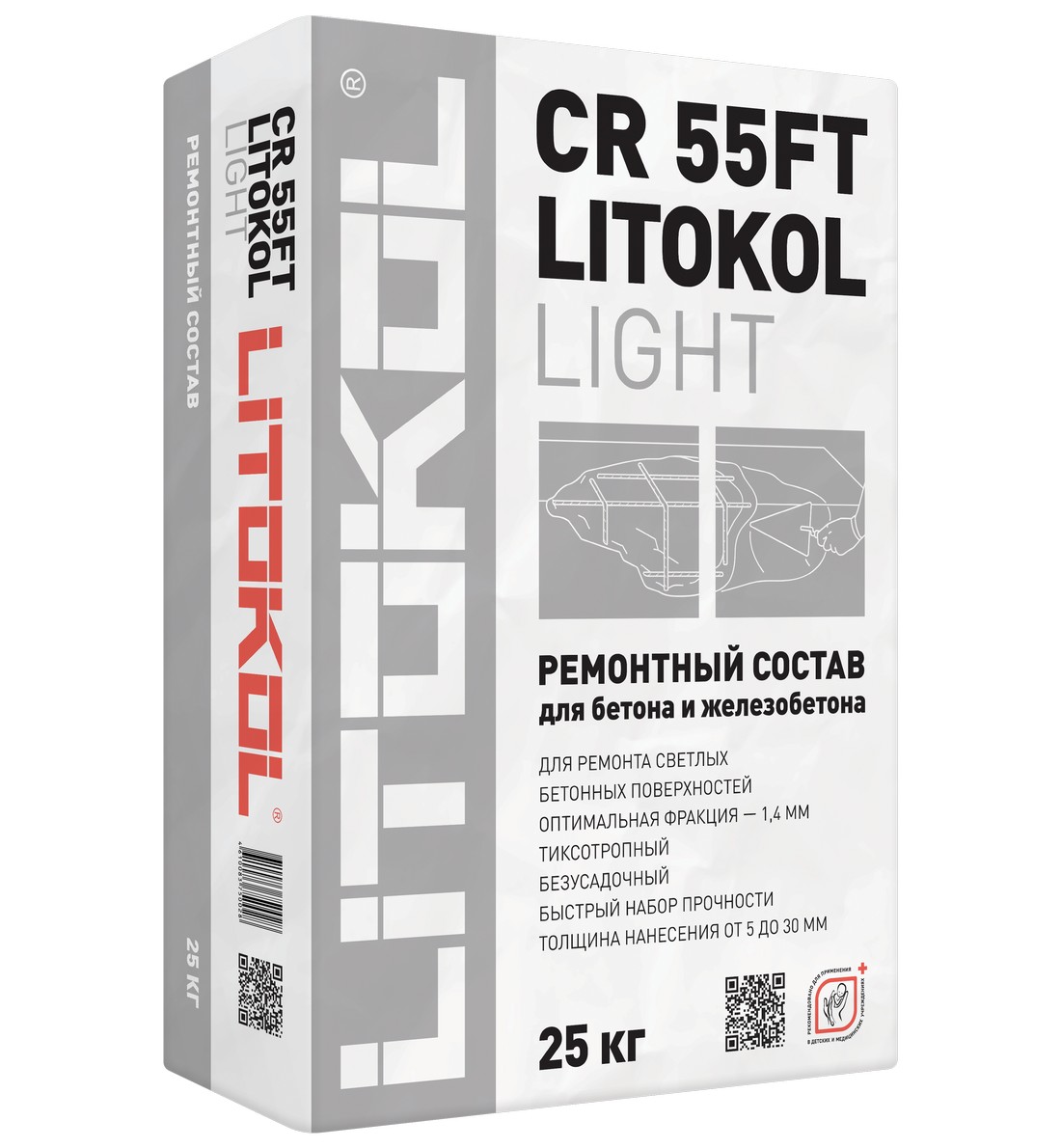 Ремонтный и защитный состав  LITOKOL CR55FT Light 25кг 496550002