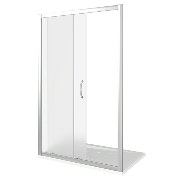 Душевая дверь BAS LATTE WTW-120-G-WE 1200х1850 Белый электрофорез Грейп матовое 5 мм ЛА00023