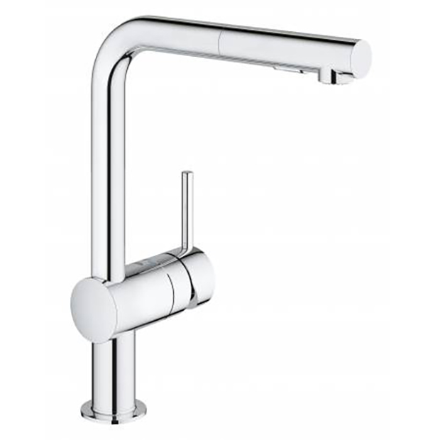 GROHE. Смеситель для мойки Minta, L-излив, с выдвижным изливом, 30274000