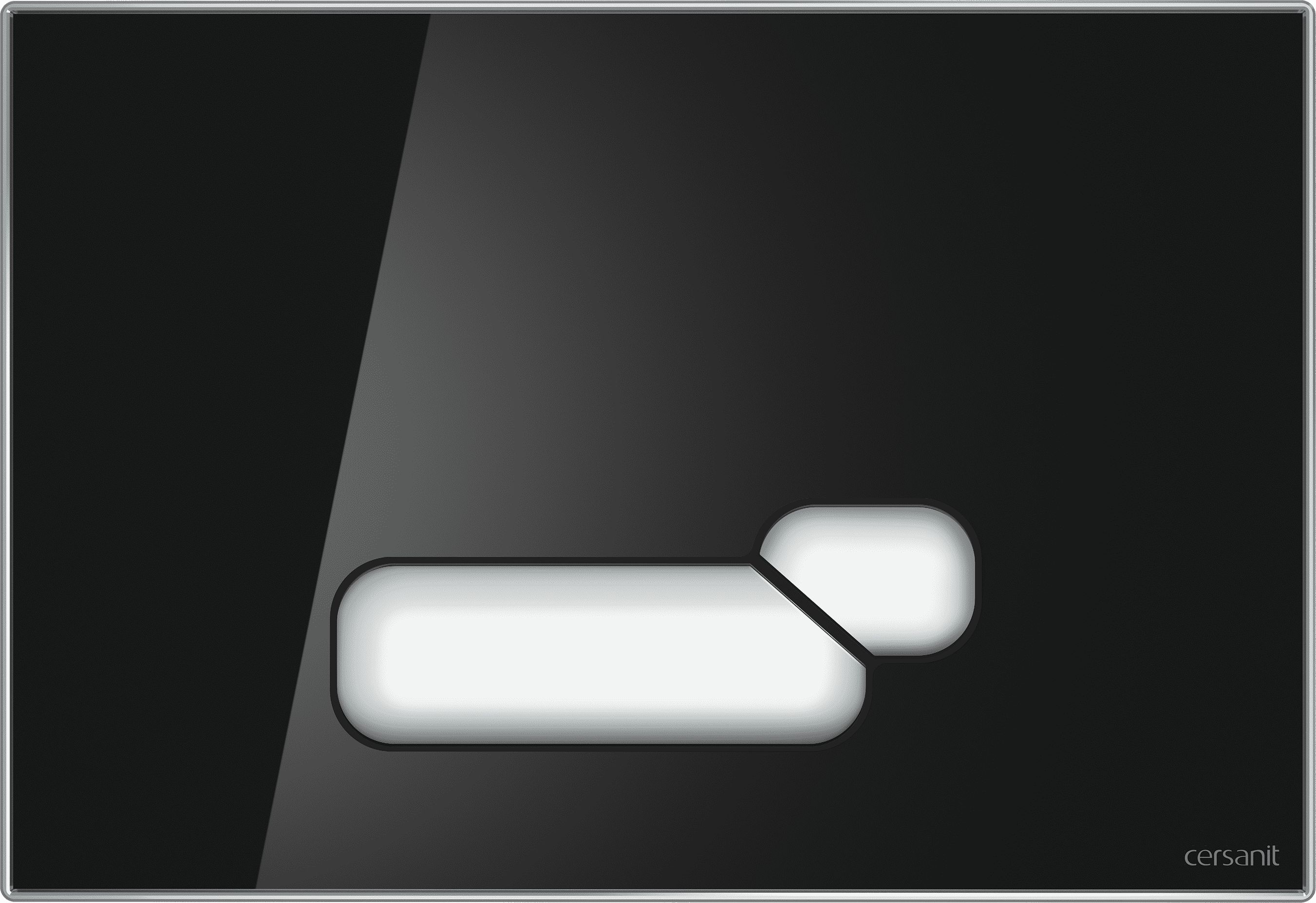 Кнопка: ACTIS, стекло, черный глянцевый, универсальная, Сорт1 (P-BU-ACT/Blg/Gl)
