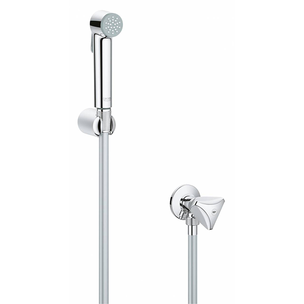GROHE. Гигиенический душ Tempesta-F, с угловым вентилем, душевой шланг Silverflex 1250 мм, 27514001