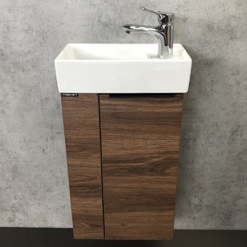 COMFORTY. Тумба-умывальник "Матэ-40" дуб тёмно-коричневый с раковиной COMFORTY 9140